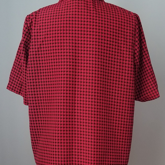 Vintage Houndstooth Red and Black Buttondown Shirt - Picture 3 of 5